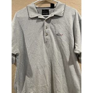 Greg Norman Collection Polo Shirt Men's Gray Short Sleeve Golf Shirt-Large
